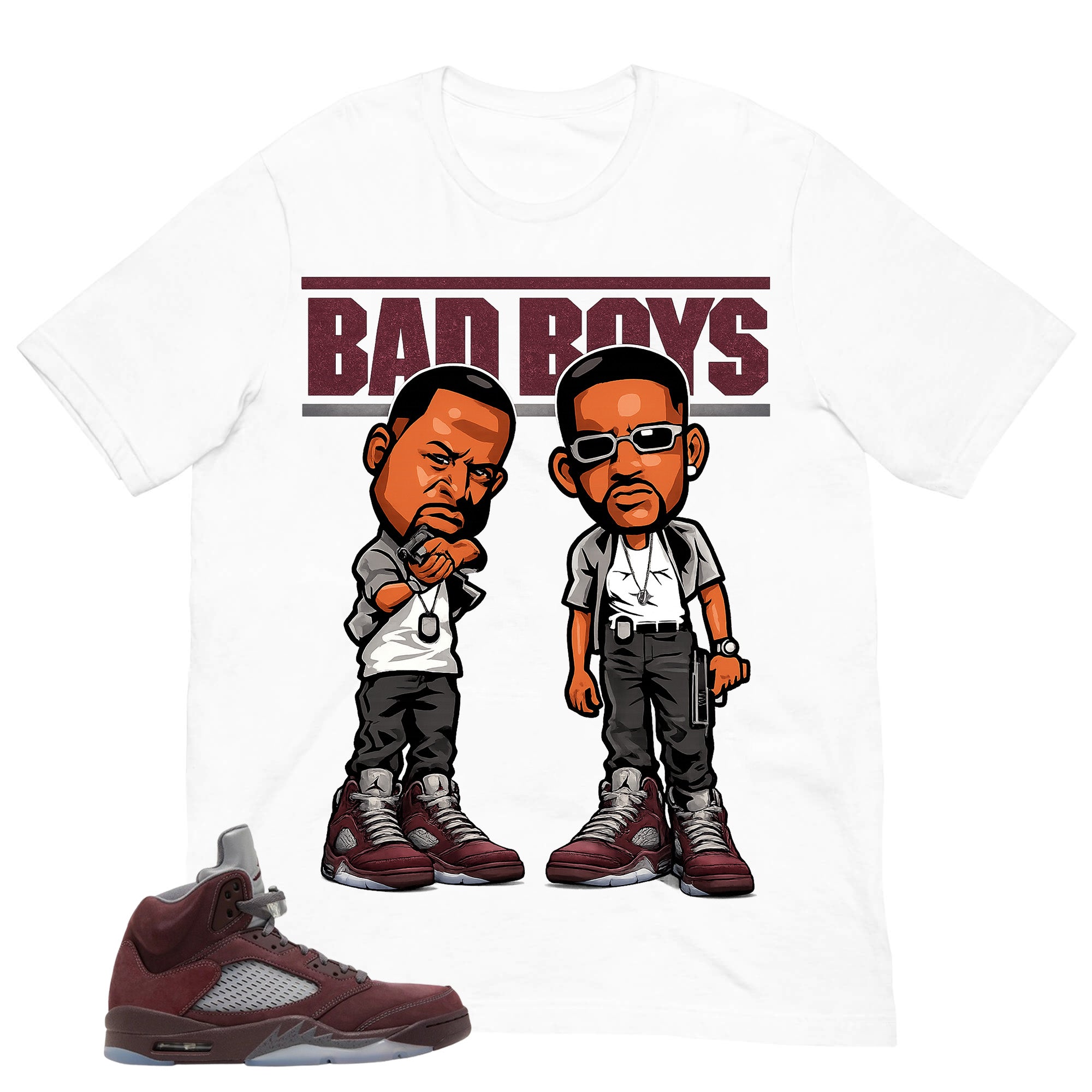 Graphic Tee to Match Air Jordan 5 Burgundy | Bad Boys Shirt | Zadago