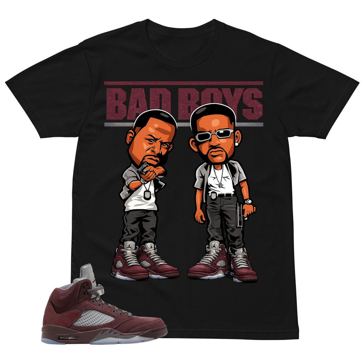 Graphic Tee to Match Air Jordan 5 Burgundy | Bad Boys Shirt | Zadago