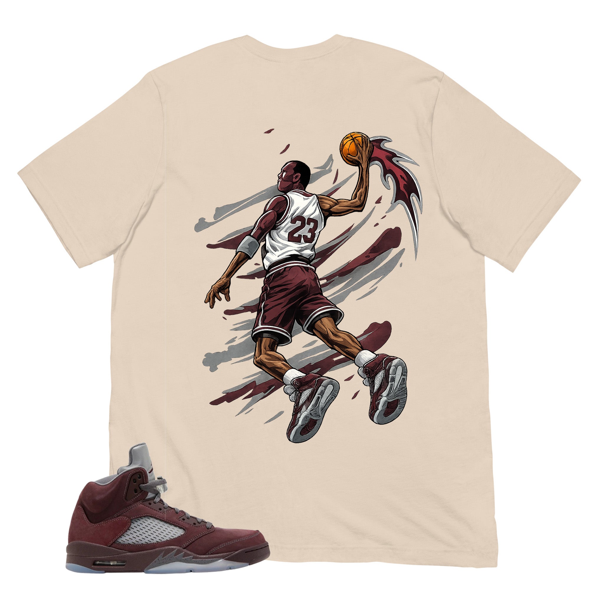 Graphic Tee to Match Air Jordan 5 Burgundy | Ball Time Shirt | Zadago