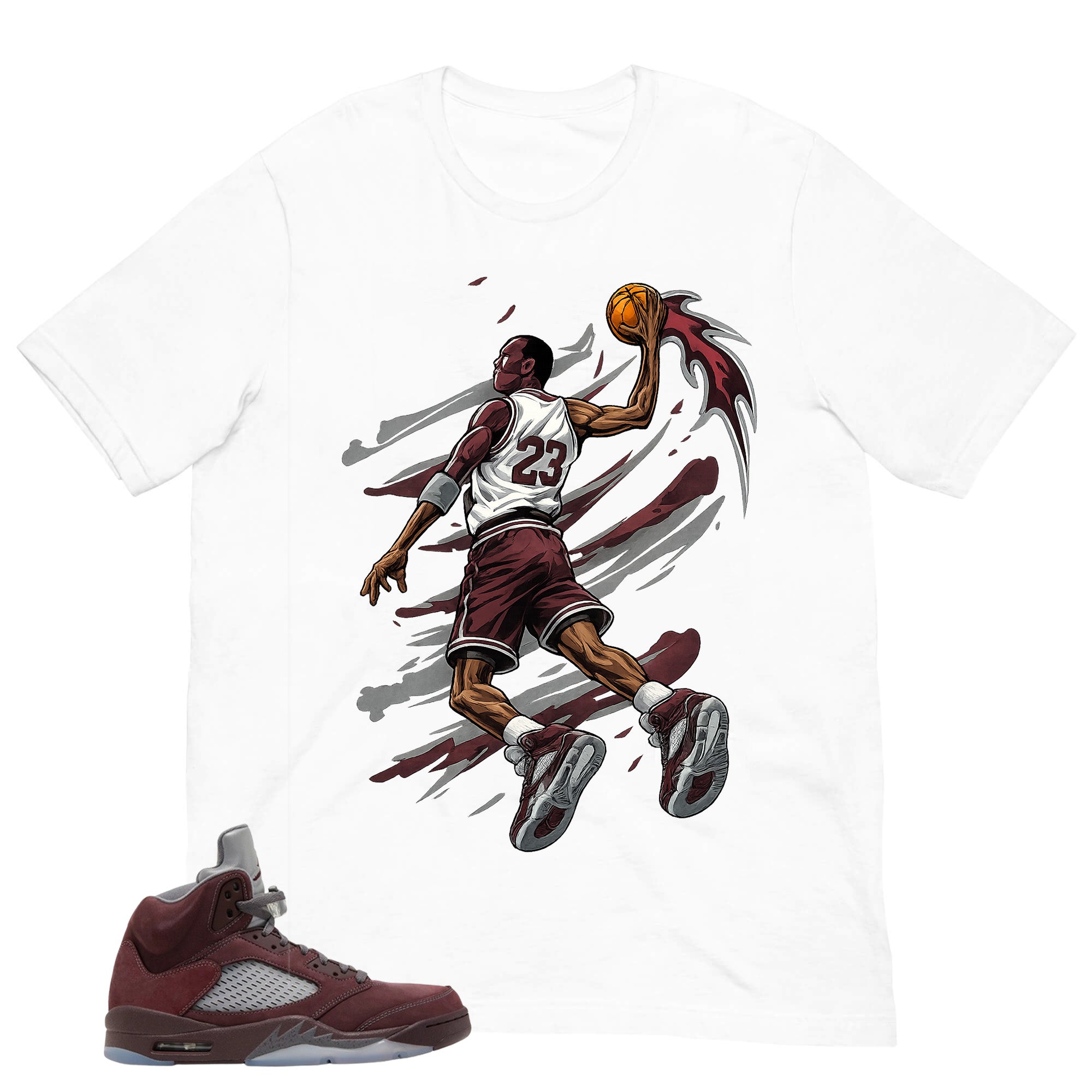Graphic Tee to Match Air Jordan 5 Burgundy | Ball Time Shirt | Zadago