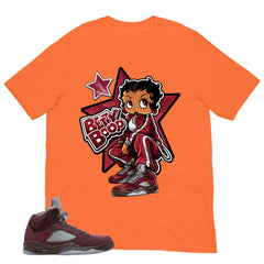 Graphic Tee to Match Air Jordan 5 Burgundy | Betty Boop Shirt | Zadago