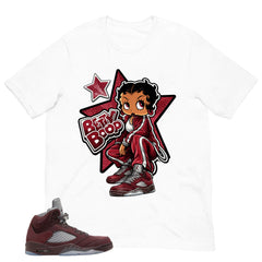 Graphic Tee to Match Air Jordan 5 Burgundy | Betty Boop Shirt | Zadago