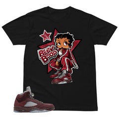 Graphic Tee to Match Air Jordan 5 Burgundy | Betty Boop Shirt | Zadago