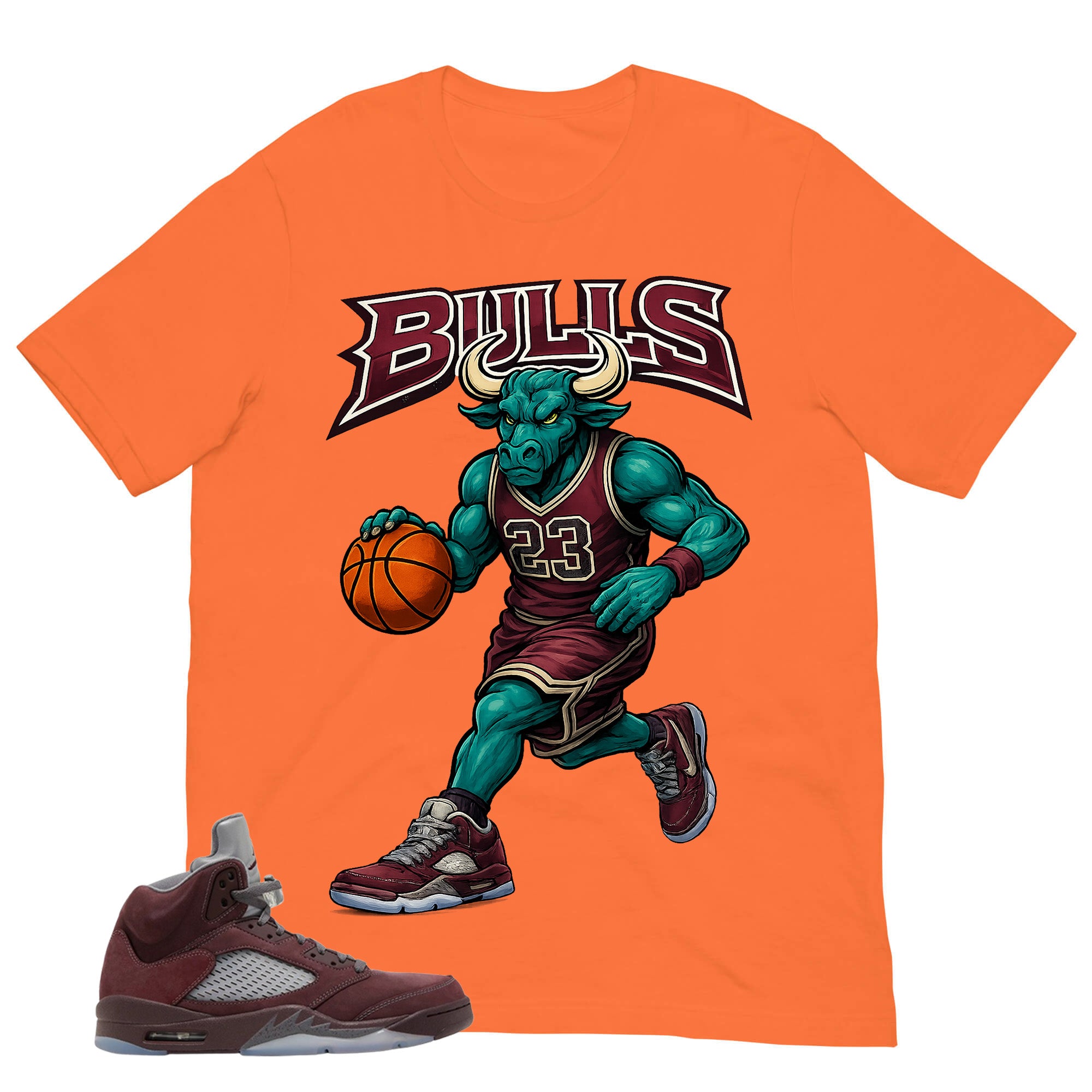 Graphic Tee to Match Air Jordan 5 Burgundy | Bulls 23 Shirt | Zadago