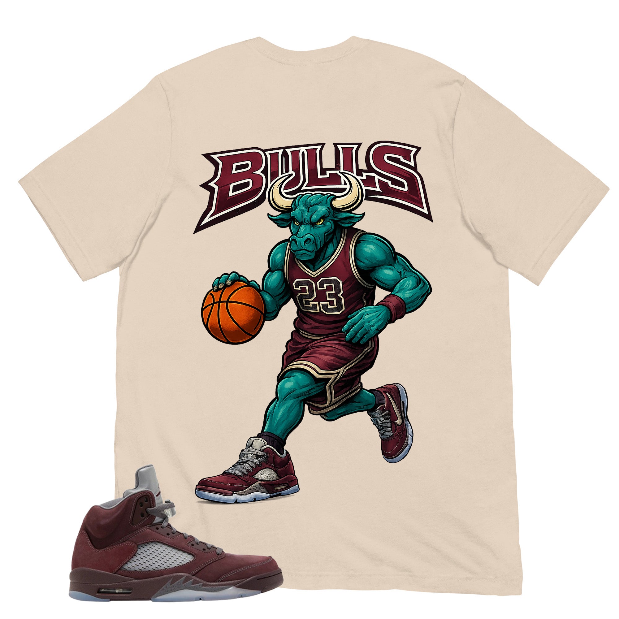 Graphic Tee to Match Air Jordan 5 Burgundy | Bulls 23 Shirt | Zadago