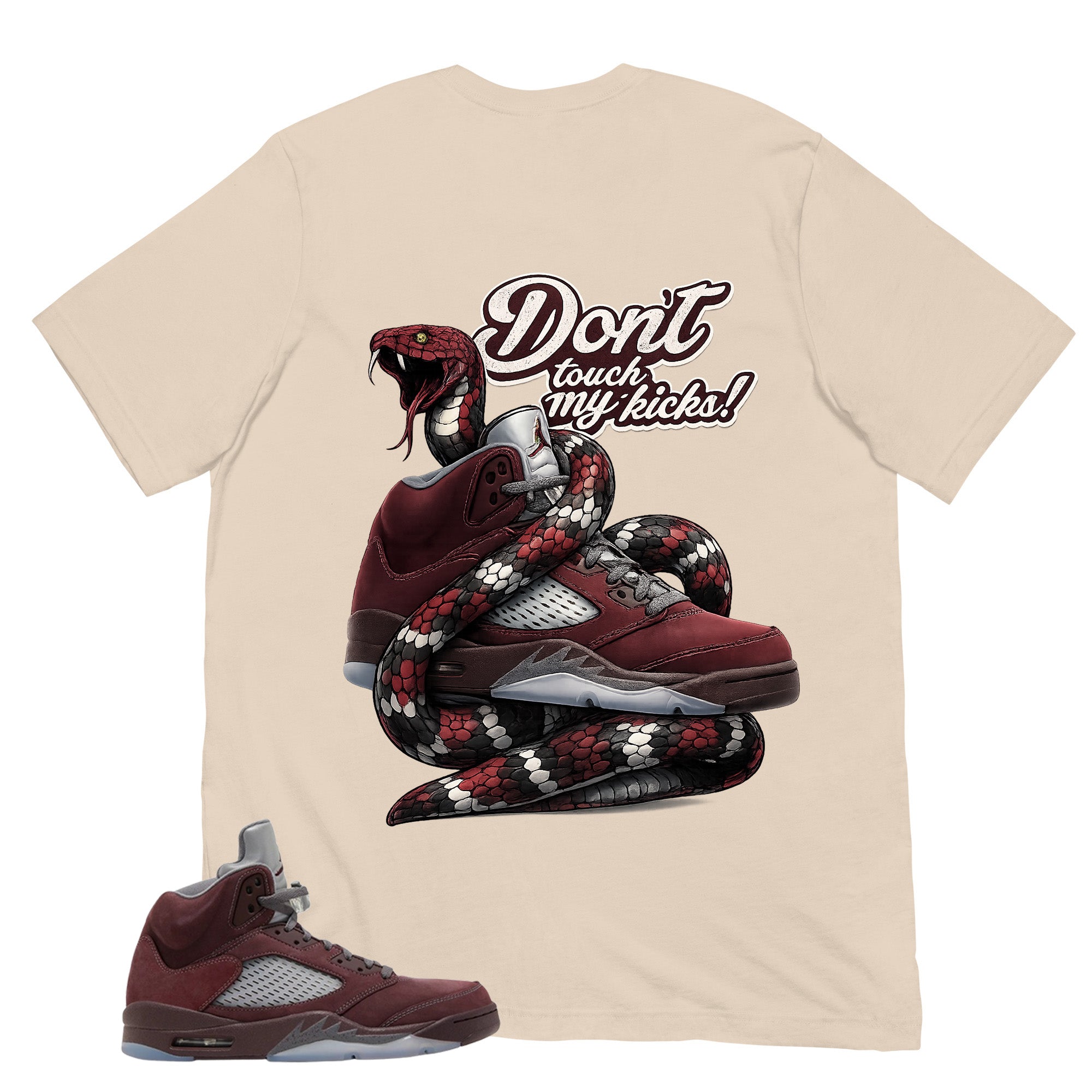Graphic Tee to Match Air Jordan 5 Burgundy | Don't Touch My Kicks Shirt | Zadago