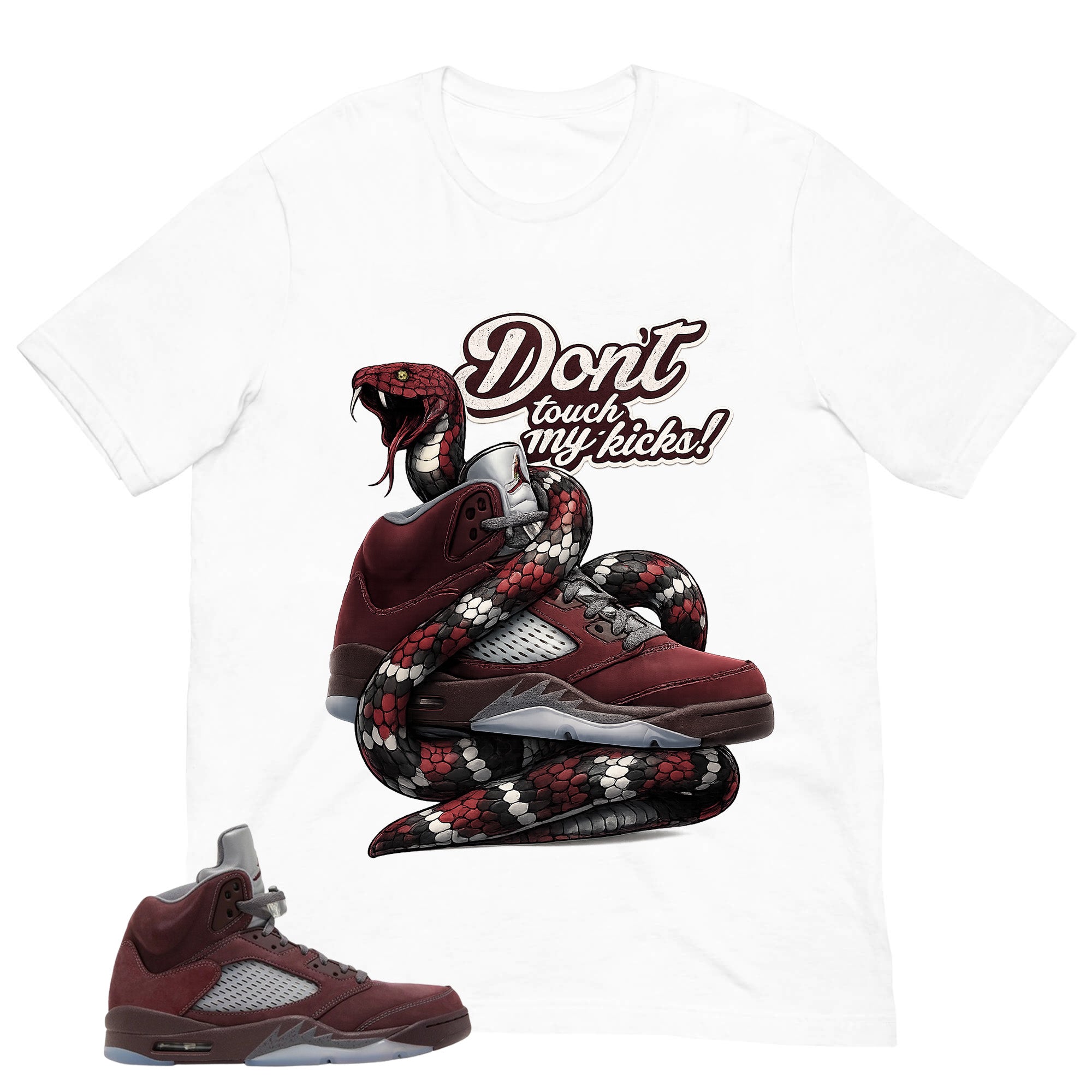 Graphic Tee to Match Air Jordan 5 Burgundy | Don't Touch My Kicks Shirt | Zadago