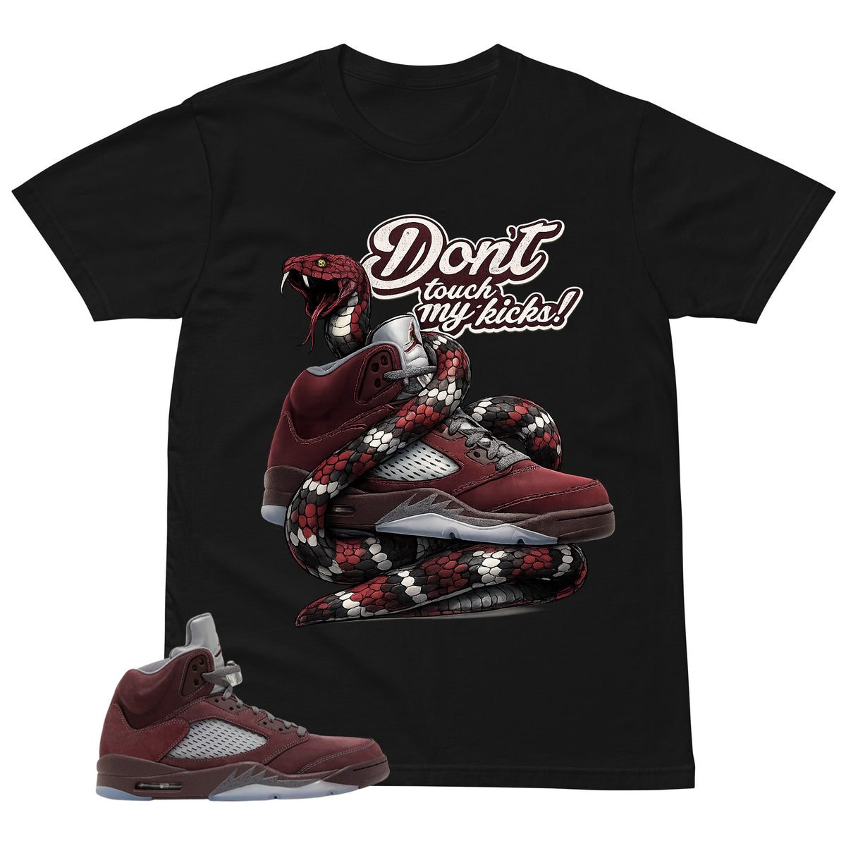 Graphic Tee to Match Air Jordan 5 Burgundy | Don't Touch My Kicks Shirt | Zadago
