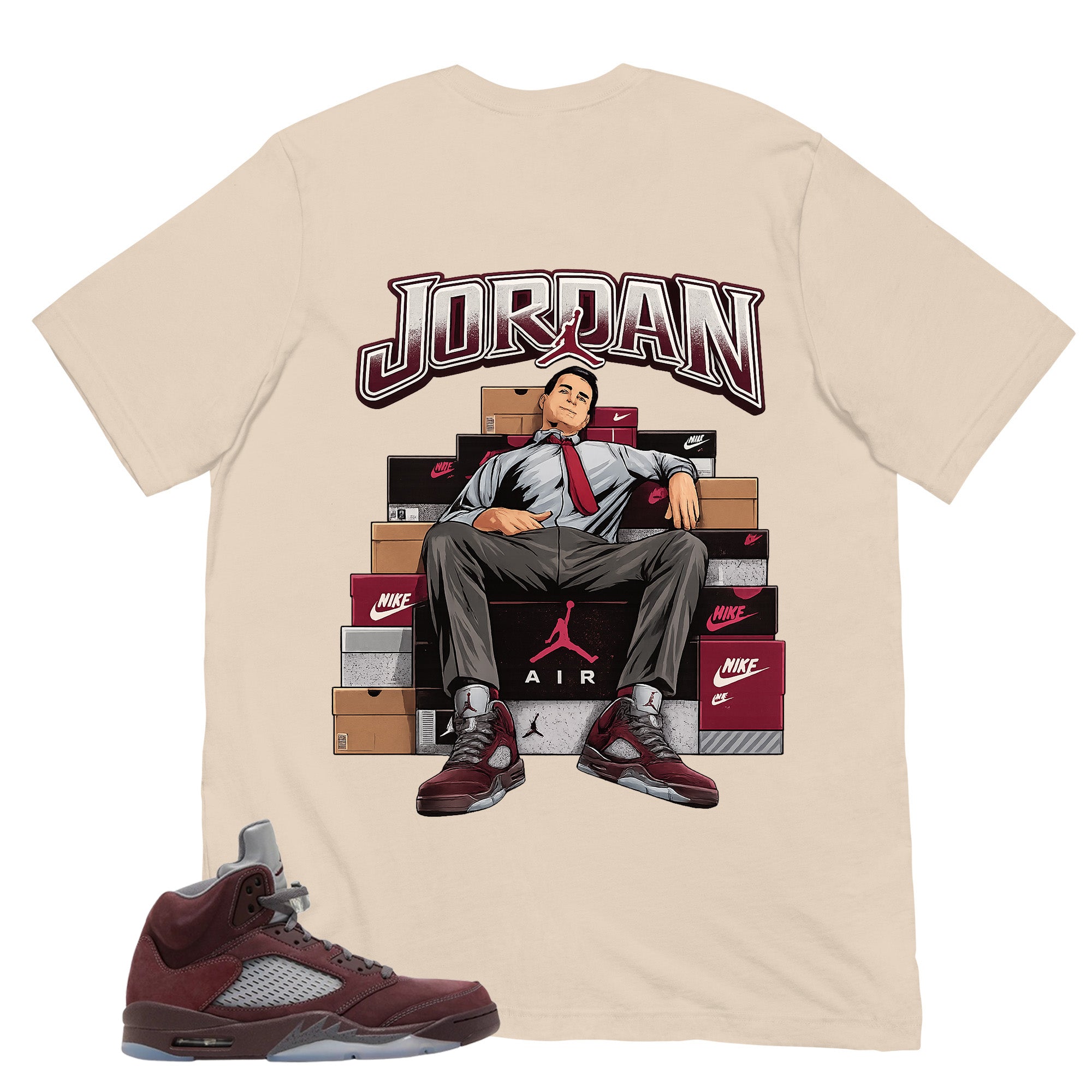 Graphic Tee to Match Air Jordan 5 Burgundy | Fresh Jordan Shirt | Zadago