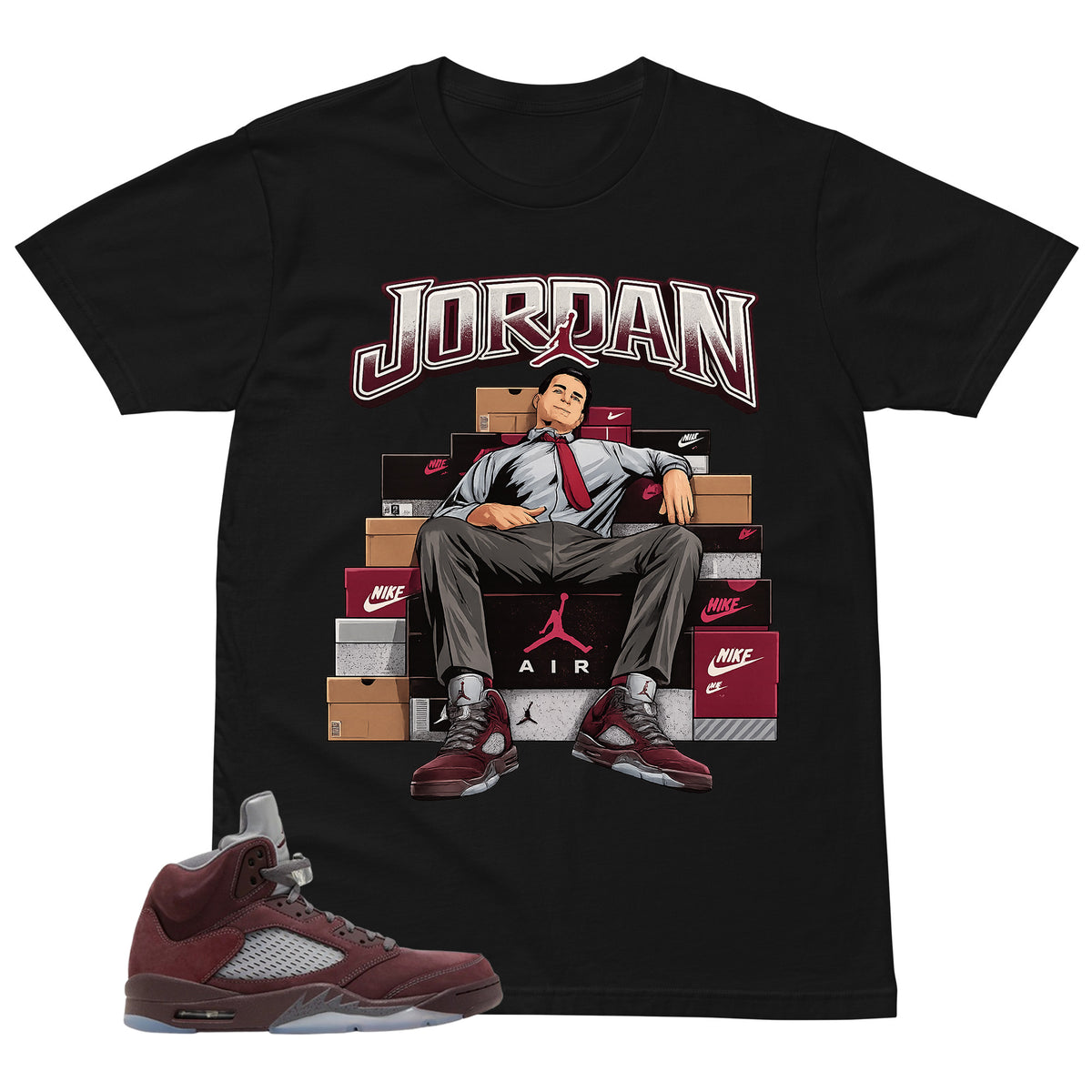 Graphic Tee to Match Air Jordan 5 Burgundy | Fresh Jordan Shirt | Zadago