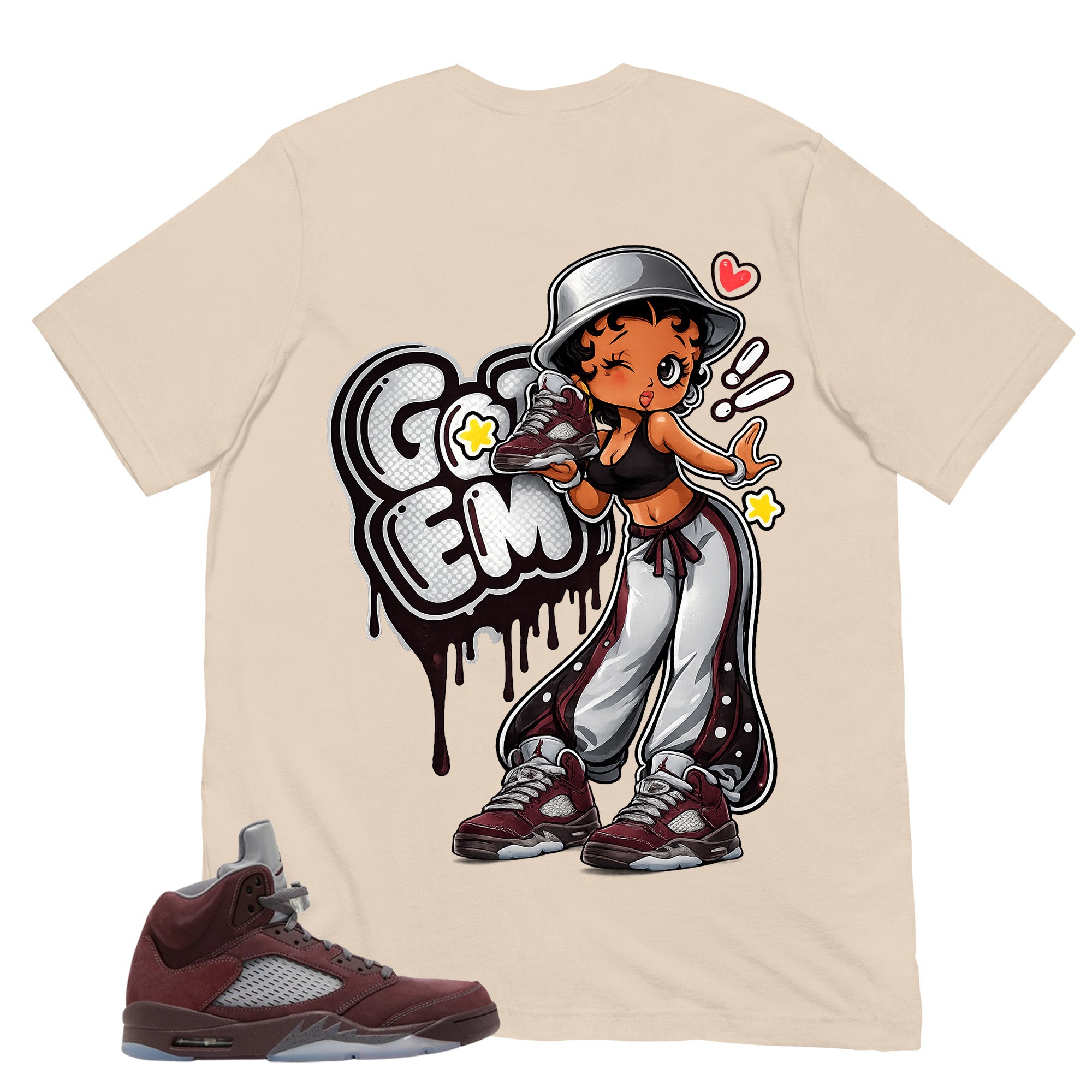 Graphic Tee to Match Air Jordan 5 Burgundy | Got 'Em Lady Shirt | Zadago
