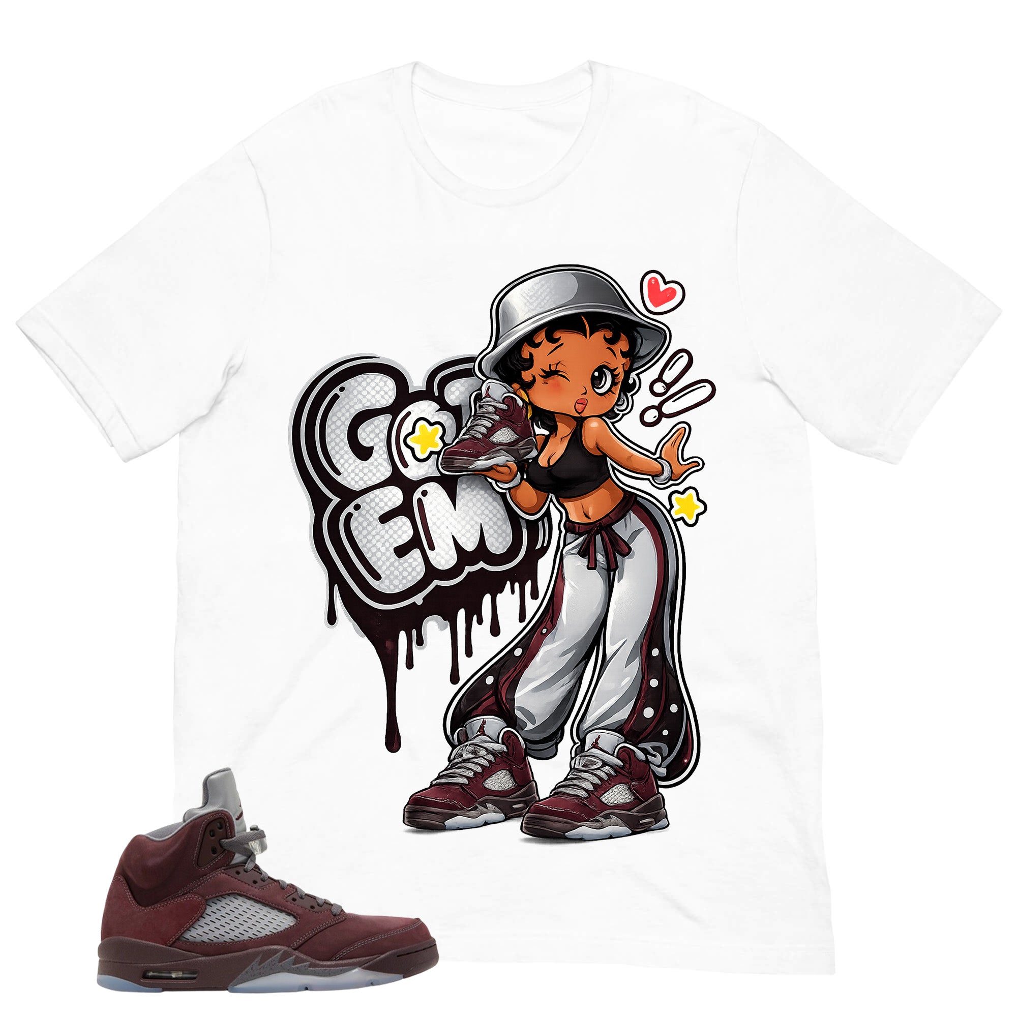 Graphic Tee to Match Air Jordan 5 Burgundy | Got 'Em Lady Shirt | Zadago