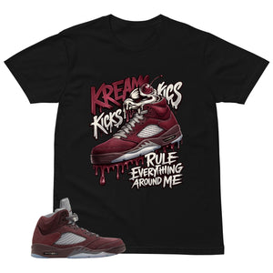 Graphic Tee to Match Air Jordan 5 Burgundy | Kream Kicks Shirt | Zadago