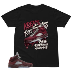 Graphic Tee to Match Air Jordan 5 Burgundy | Kream Kicks Shirt | Zadago