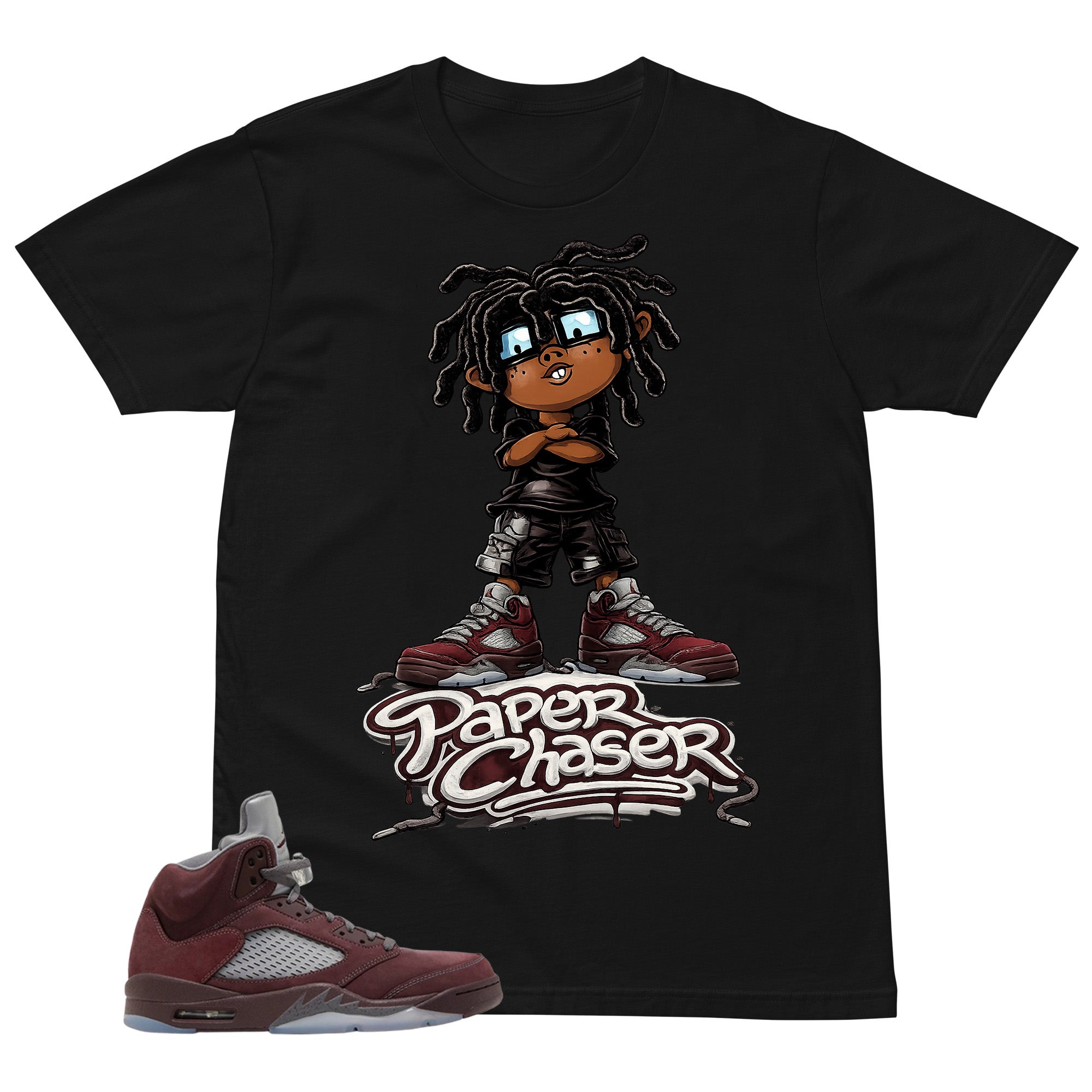 Graphic Tee to Match Air Jordan 5 Burgundy | Paper Chaser Shirt | Zadago