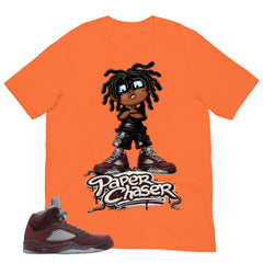 Graphic Tee to Match Air Jordan 5 Burgundy | Paper Chaser Shirt | Zadago