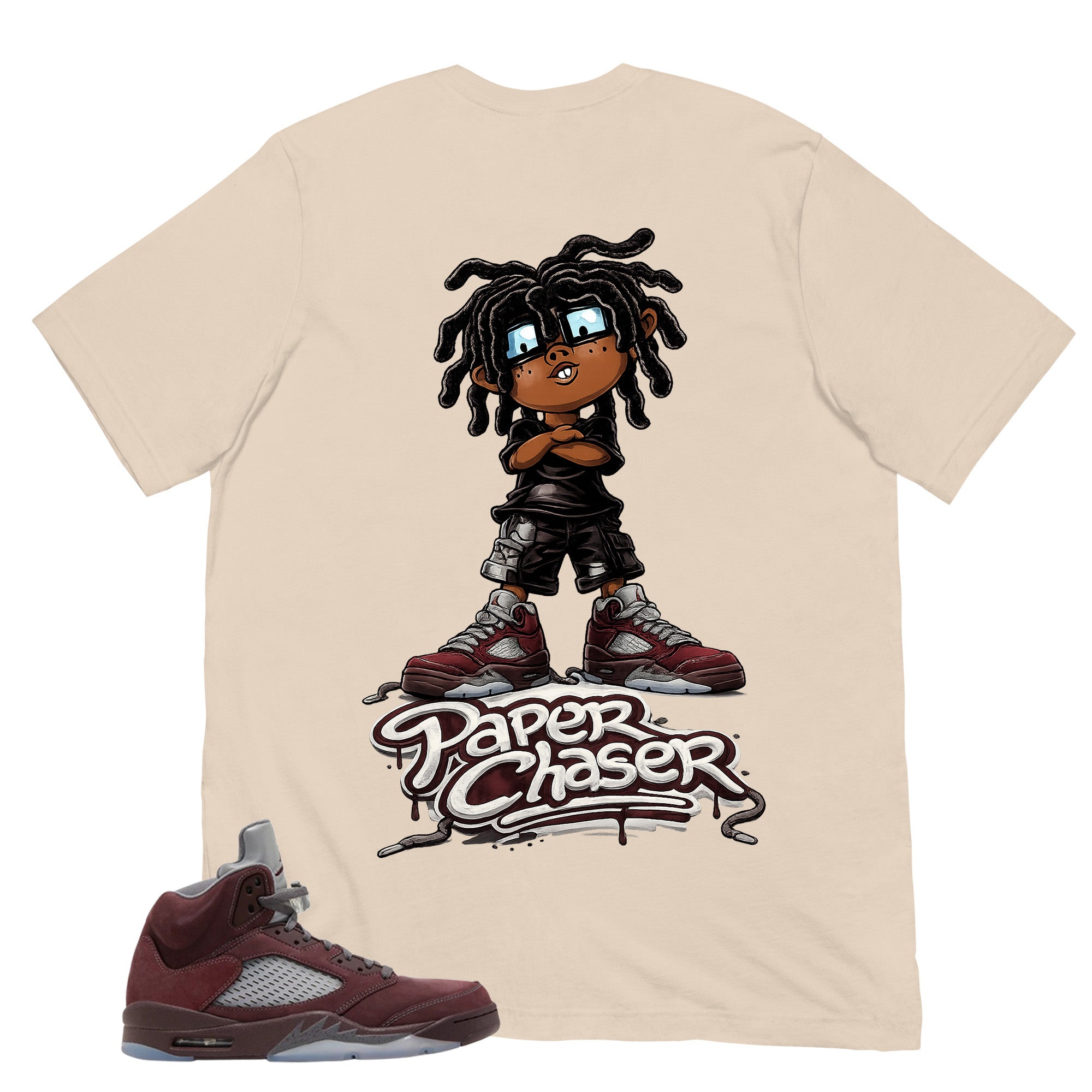 Graphic Tee to Match Air Jordan 5 Burgundy | Paper Chaser Shirt | Zadago