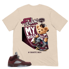 Graphic Tee to Match Air Jordan 5 Burgundy | Skate Boy Shirt | Zadago