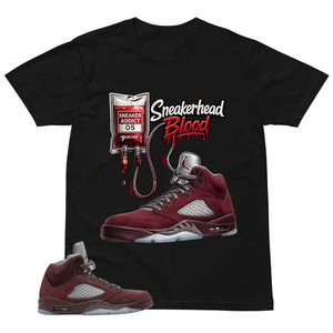 Graphic Tee to Match Air Jordan 5 Burgundy | Sneakerhead Blood Shirt | Zadago