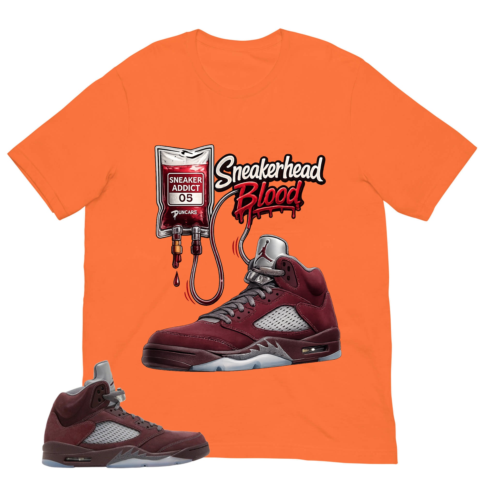 Graphic Tee to Match Air Jordan 5 Burgundy | Sneakerhead Blood Shirt | Zadago