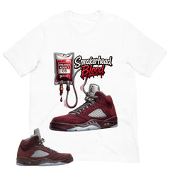 Graphic Tee to Match Air Jordan 5 Burgundy | Sneakerhead Blood Shirt | Zadago