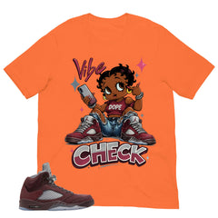 Graphic Tee to Match Air Jordan 5 Burgundy | Vibe Check Shirt | Zadago