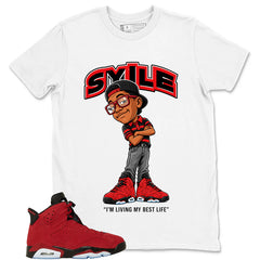 Graphic Tee to Match Air Jordan 6 Toro Bravo | Smile Face Shirt | Zadago