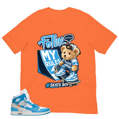 Graphic Tee to Match Air Jordan 1 Off White UNC | Skate Boy Shirt | Zadago