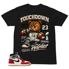 Graphic Tee Touchdown Harder | Matching Jordan 1 Union LA Chicago Shadow | Zadago
