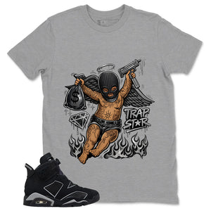 Graphic Tee Trap Star Shirt - to Matching Air Jordan 6 Cap and Gown | Zadago