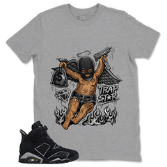 Graphic Tee Trap Star Shirt - to Matching Air Jordan 6 Cap and Gown | Zadago