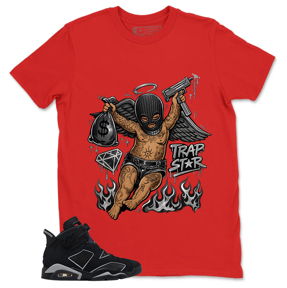 Graphic Tee Trap Star Shirt - to Matching Air Jordan 6 Cap and Gown | Zadago