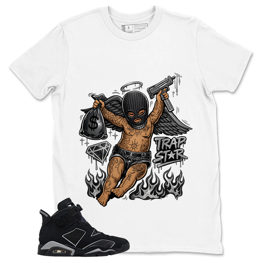 Graphic Tee Trap Star Shirt - to Matching Air Jordan 6 Cap and Gown | Zadago