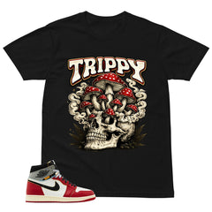 Graphic Tee Trippy Skull | Matching Jordan 1 Union LA Chicago Shadow | Zadago