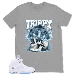 Graphic Tee Trippy Skull Shirt - to Matching Air Jordan 5 White Metallic | Zadago