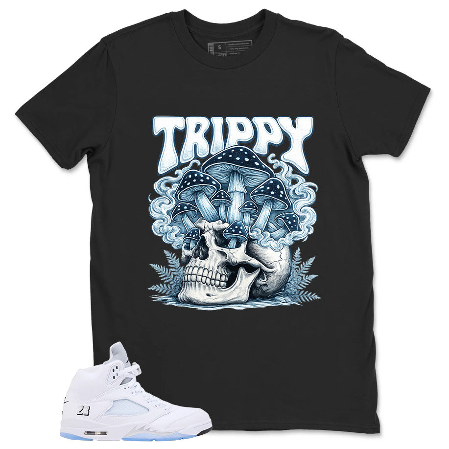 Graphic Tee Trippy Skull Shirt - to Matching Air Jordan 5 White Metallic | Zadago
