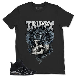Graphic Tee Trippy Skull Shirt - to Matching Air Jordan 6 Cap and Gown | Zadago