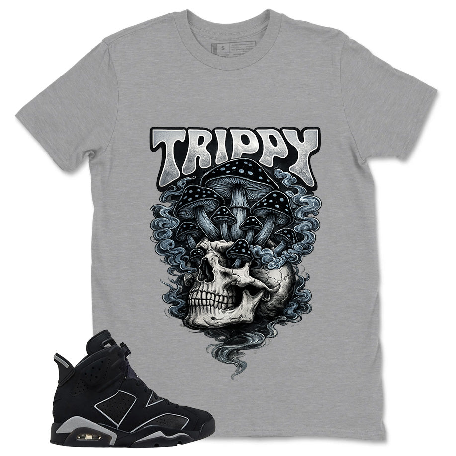 Graphic Tee Trippy Skull Shirt - to Matching Air Jordan 6 Cap and Gown | Zadago