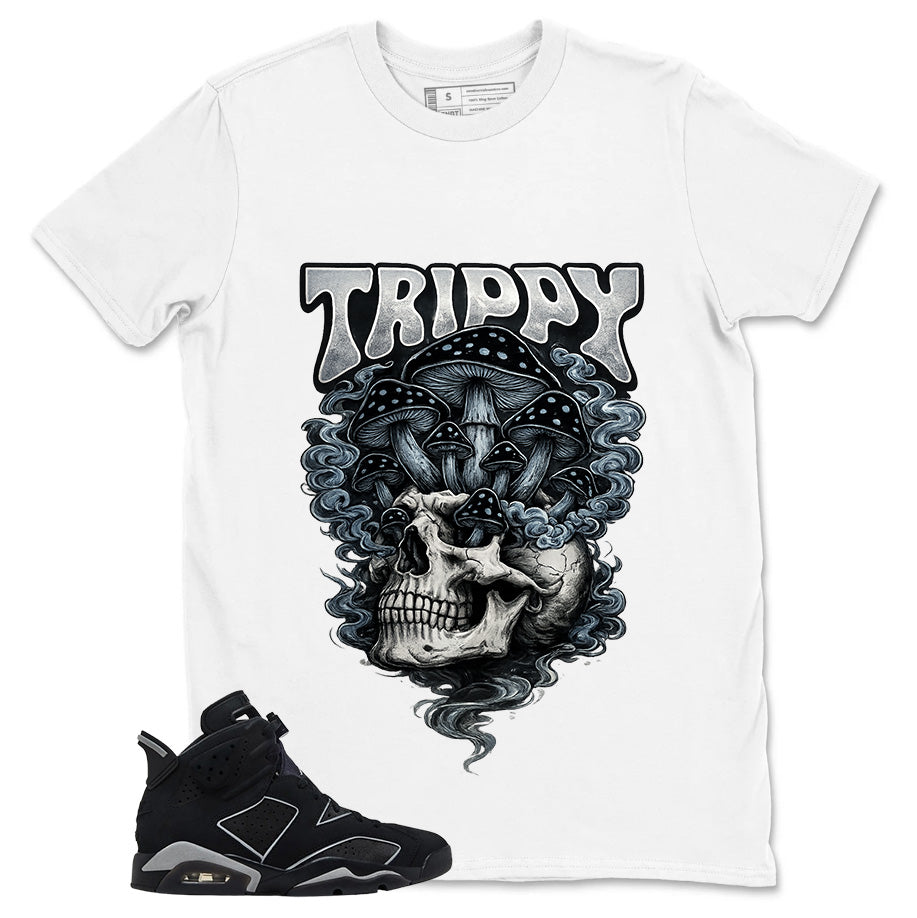 Graphic Tee Trippy Skull Shirt - to Matching Air Jordan 6 Cap and Gown | Zadago