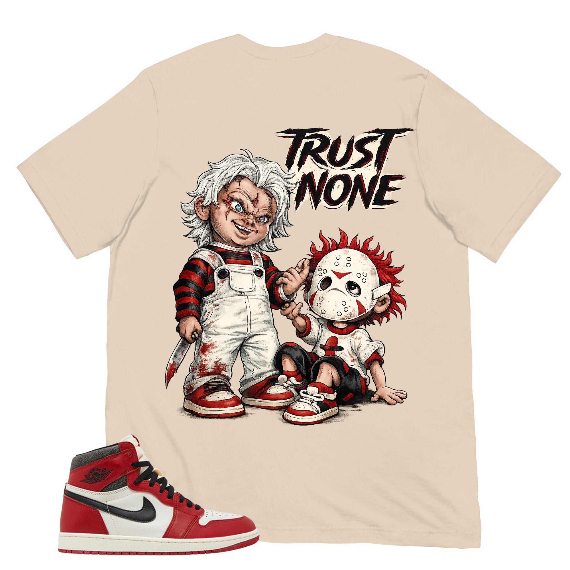 Graphic Tee Trust None Shirt - to Matching Air Jordan 1 Chicago Lost & Found | Zadago