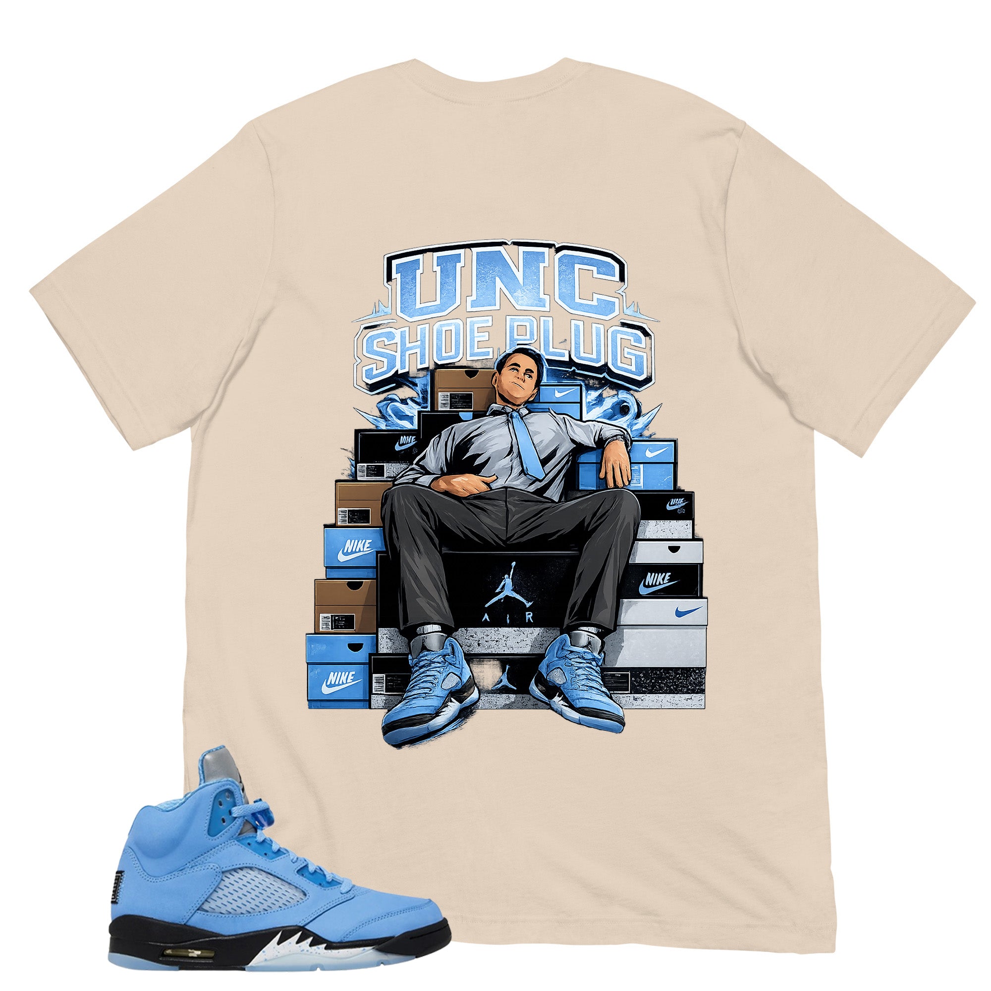 Graphic Tee Unc Fresh Sneaker Shirt - to Matching Air Jordan 5 UNC | Zadago