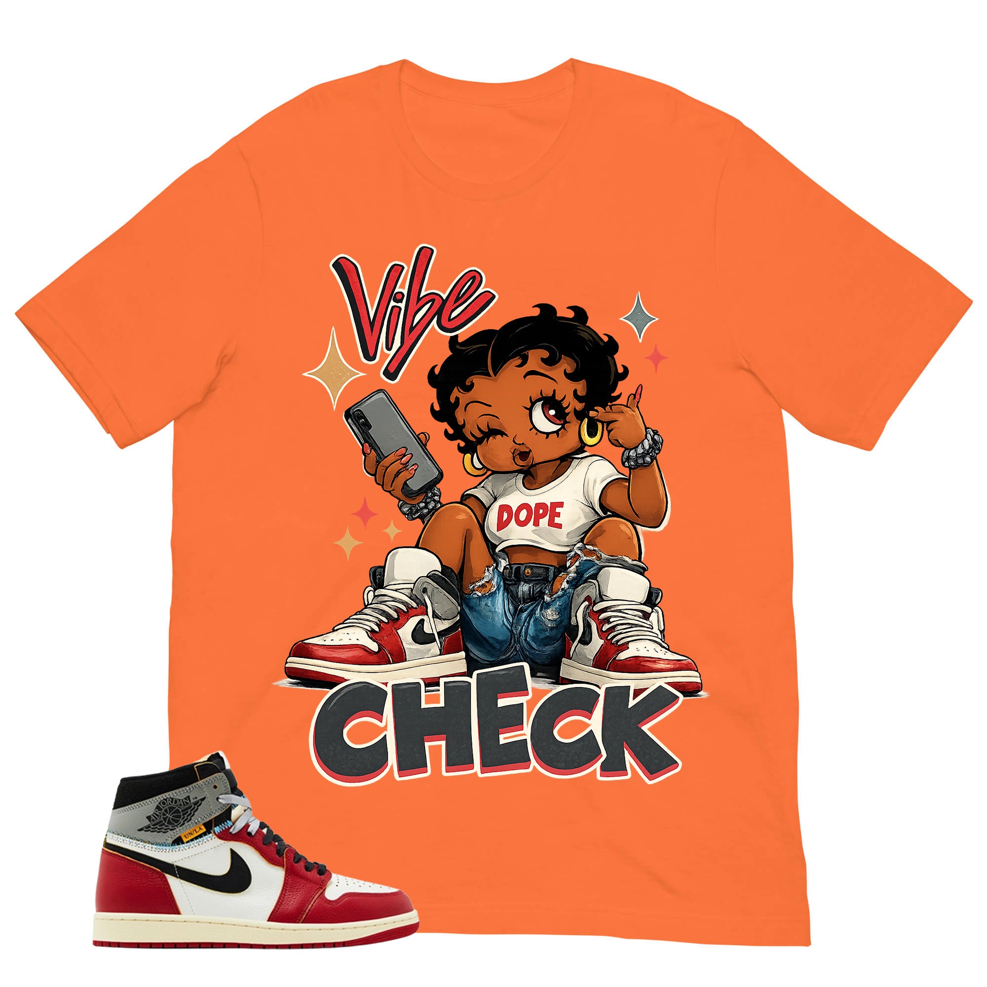 Graphic Tee Vibe Check | Matching Jordan 1 Union LA Chicago Shadow | Zadago