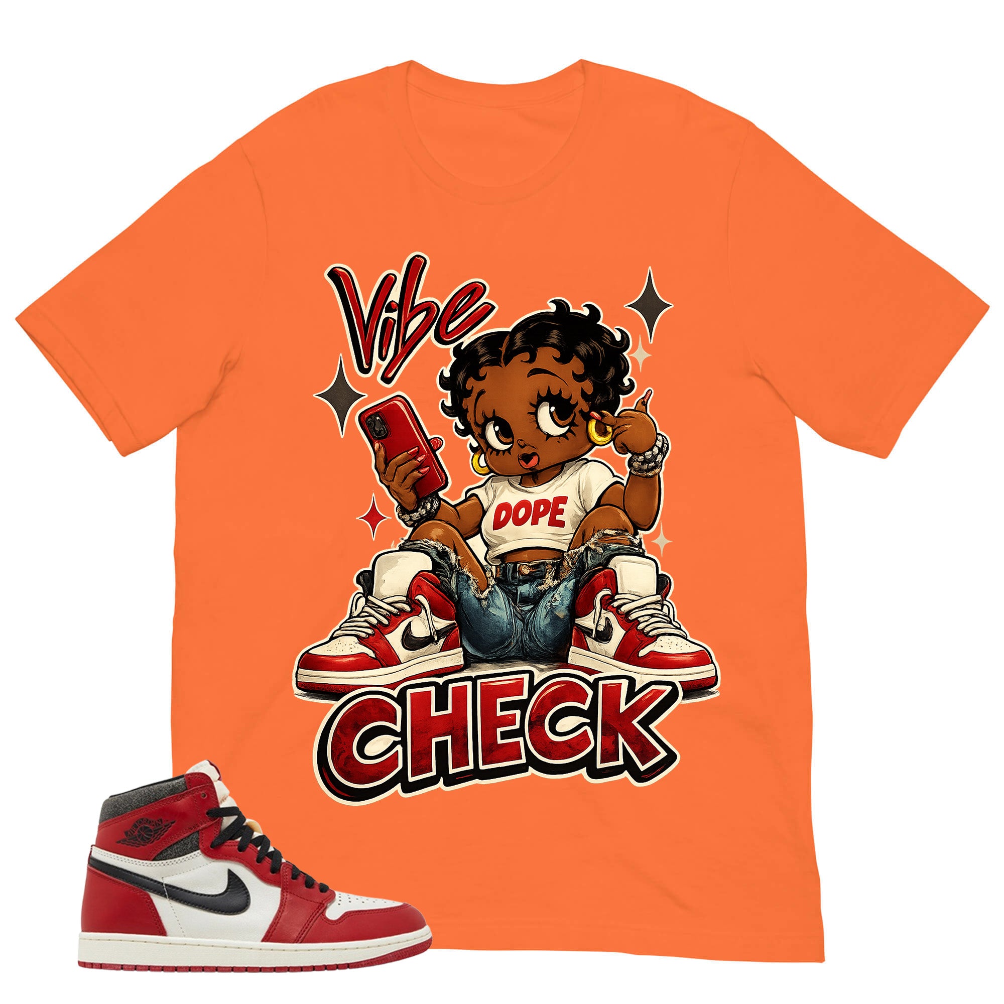 Graphic Tee Vibe Check Shirt - to Matching Air Jordan 1 Chicago Lost & Found | Zadago