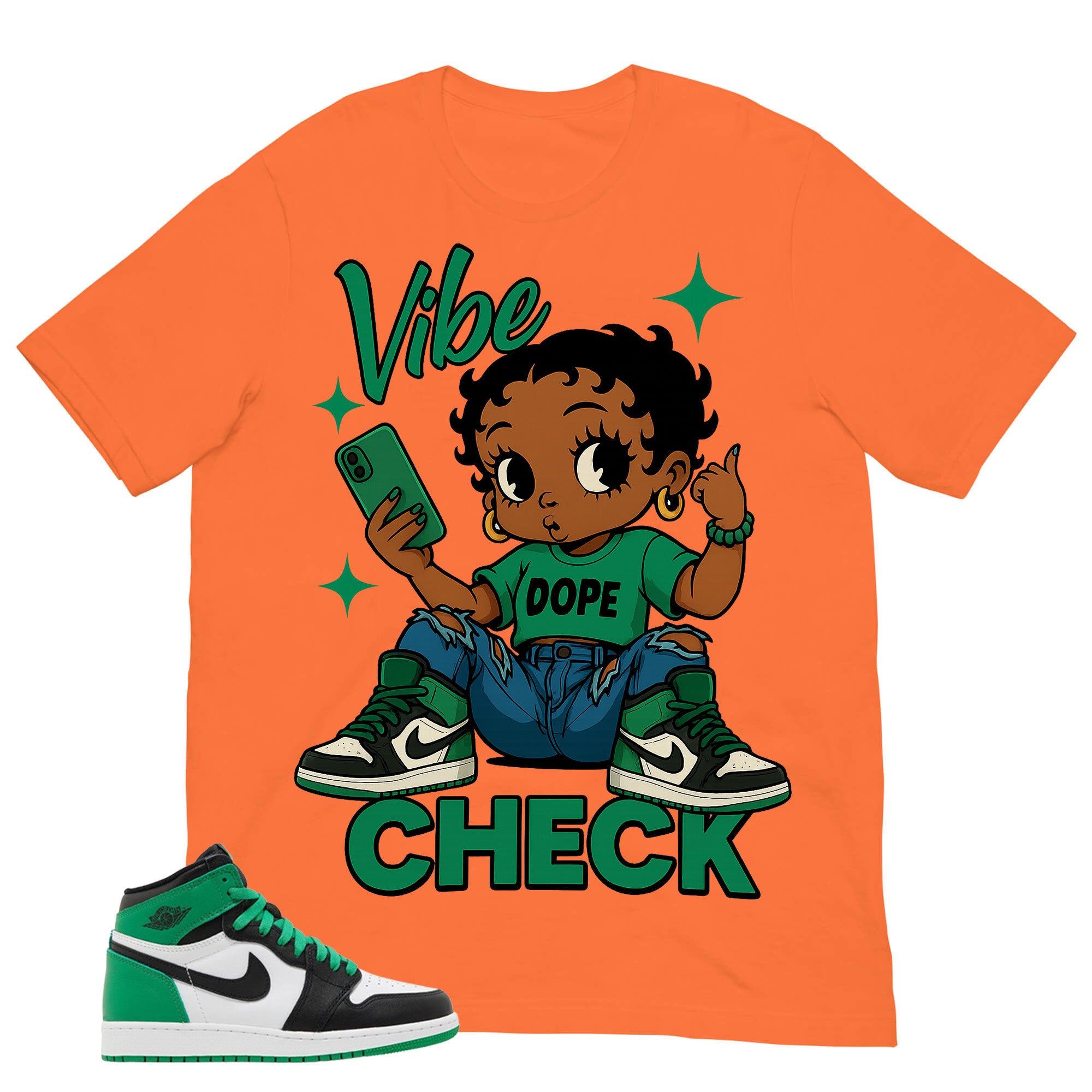 Graphic Tee Vibe Check Shirt - to Matching Air Jordan 1 Lucky Green | Zadago
