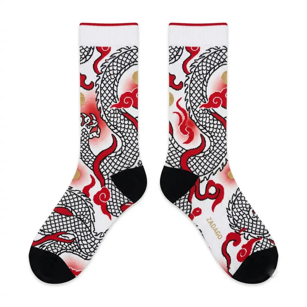Greater China Sneaker Match Socks – Air Jordan 7 Retro Greater China Inspired Mid-Calf Crew Socks