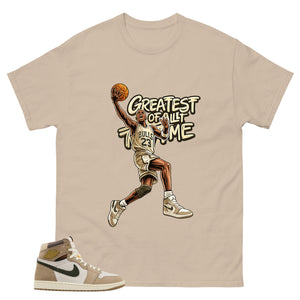 Greatest Of All Time Shirt - Match Cream Wmns Air Jordan 1 Khaki