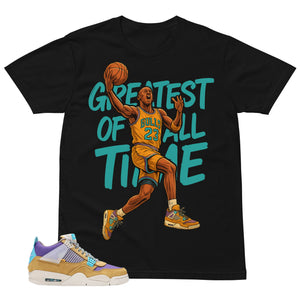 Greatest Of All Time Shirt - Match Union LA x Air Jordan 4 Desert Moss