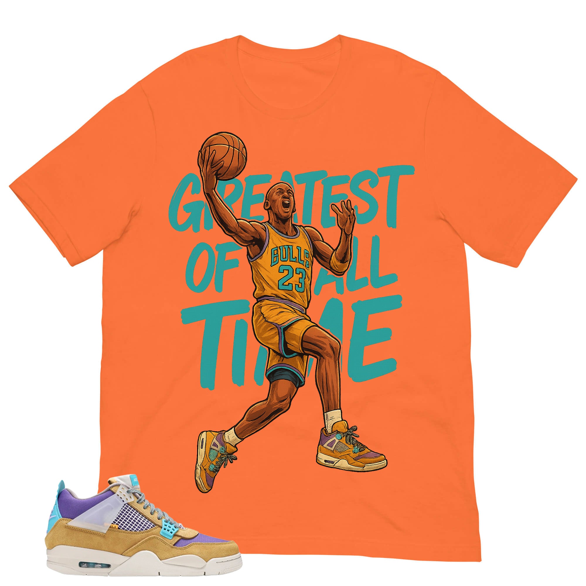 Greatest Of All Time Shirt - Match Union LA x Air Jordan 4 Desert Moss