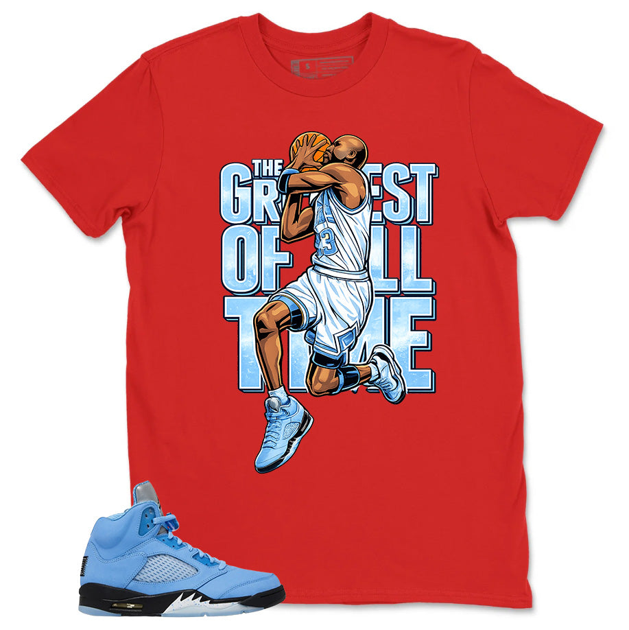 Graphic Tee Greatest Of All Time Shirt - Matching Air Jordan 5 Retro SE UNC