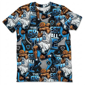 Greatest Of All Time All Over Print Shirt Match Air Jordan 14 Black University Blue